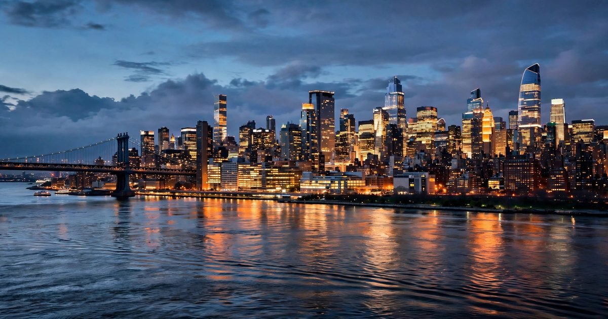 Modern city skyline at dusk in a European capital debating defense autonomy